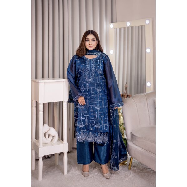 Embroidered Kurta Pant Set with Dupatta