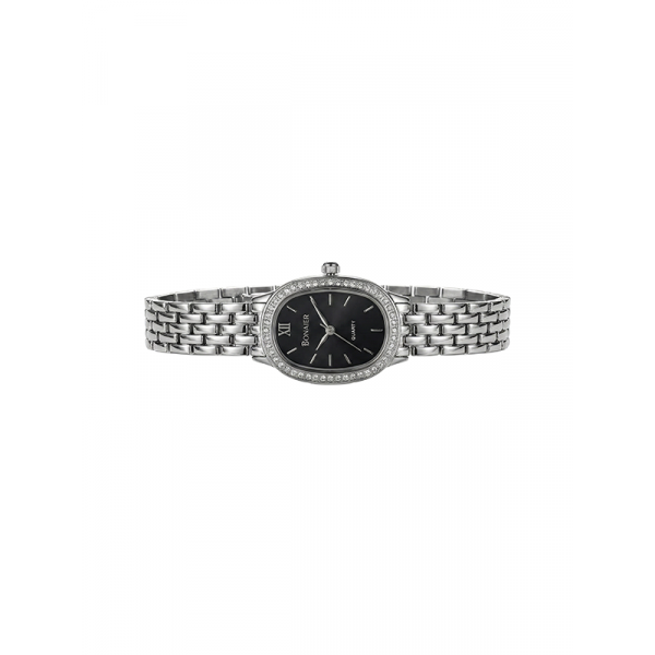 BONMIR Oval Crystal Bezel Quartz Watch